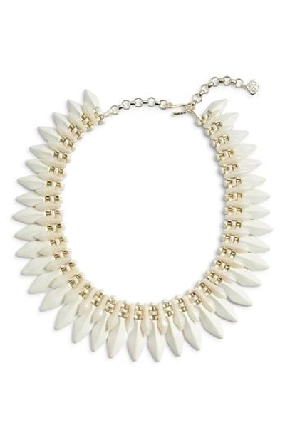 Kendra Scott Lazarus Collar Necklace In Ivory Mrbld Acrylic/ Gold
