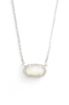 Kendra Scott Ember Pendant Necklace In Ivory Mop/ Silver