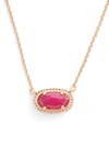 Kendra Scott Ember Pendant Necklace In Maroon Jade/ Rose Gold