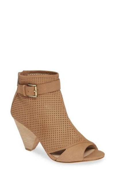 Pelle Moda Kori Open Toe Bootie In Latte Nubuck Leather