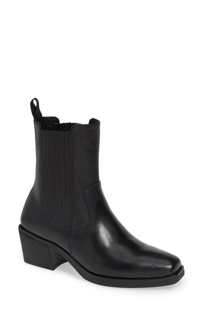 Vagabond Simone Tall Chelsea Bootie In Black Leather