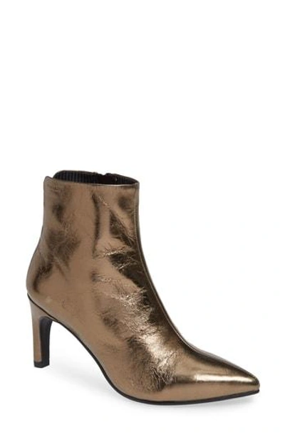 Vagabond Whitney Pointy Toe Bootie In Bronze Leather