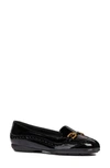 Geox Annytah Loafer In Black Faux Patent Leather