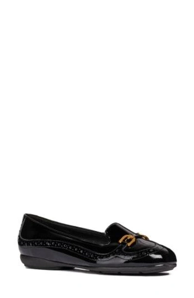 Geox Annytah Loafer In Black Faux Patent Leather