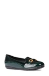 Geox Annytah Loafer In Forest Faux Patent Leather