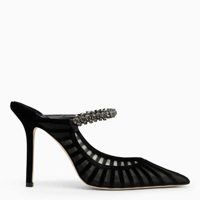 Jimmy Choo Bing 100 Black Mesh Mules