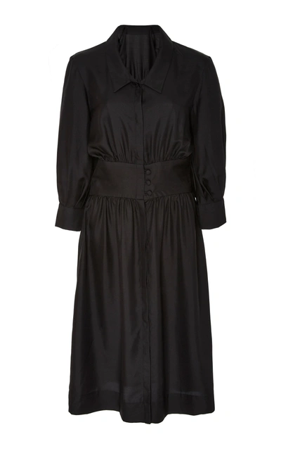 Deitas Karen Silk Corset Dress In Black