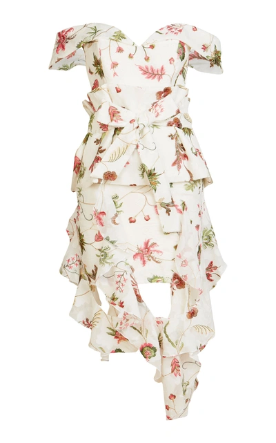 Lana Mueller Najuma Off-the-shoulder Mini Dress In Floral