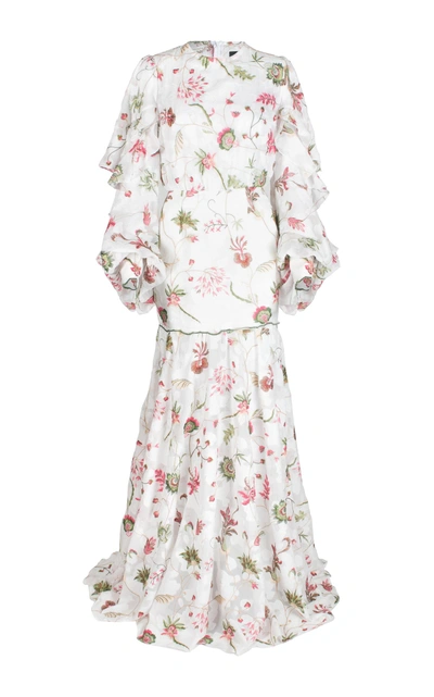 Lana Mueller Youma Floral Long Sleeve Gown
