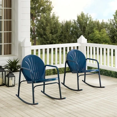 Crosley Furniture Griffith Retro Metal Outdoor Rocking Chairs