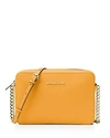 Michael Michael Kors Jet Set Large Saffiano Leather Crossbody In Marigold Yellow/gold