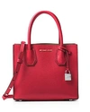 Michael Michael Kors Studio Mercer Medium Leather Messenger In Bright Red/silver