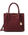 Michael Michael Kors Mercer Medium Leather Messenger In Oxblood Red/gold