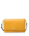 Michael Michael Kors Phone Small Leather Crossbody In Marigold Yellow/gold