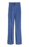 Arias Belted Wide-leg Pant In Blue