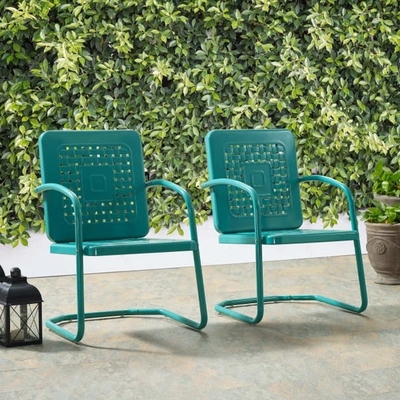 Crosley Brands Bates 2pc Outdoor Metal Chair Set