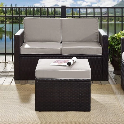 Crosley Furniture Palm Harbor Outdoor Wicker Ottoman