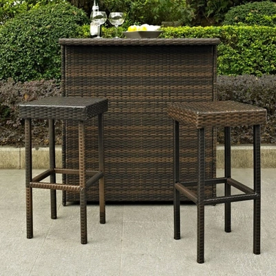 Crosley Palm Harbor 2pk Outdoor Wicker Bar Height Stools