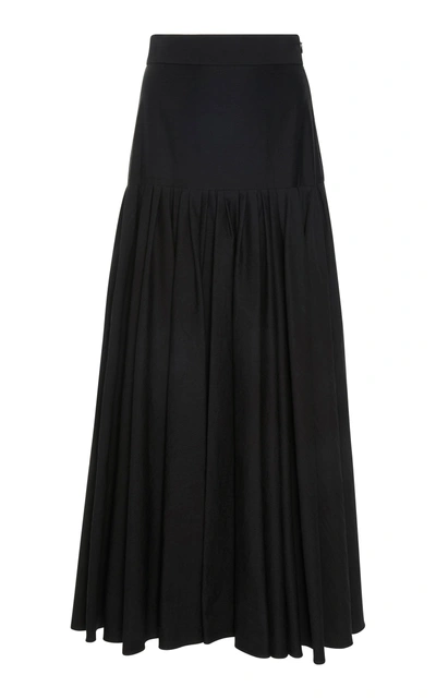 Arias Cotton Blend Maxi Skirt In Black