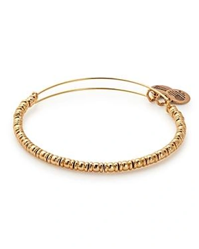 Alex And Ani Rocker Beaded Expandable Wire Bangle In Gold