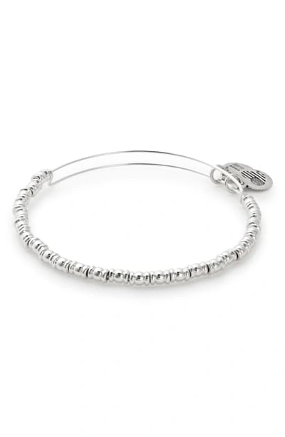 Alex And Ani Rocker Beaded Bangle In Silver