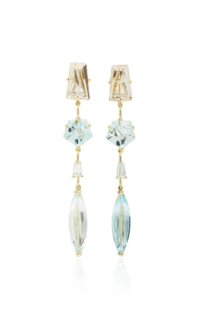 Misui One-of-a-kind Klar Aquamarine With Diamond Drop Earrings In Pink