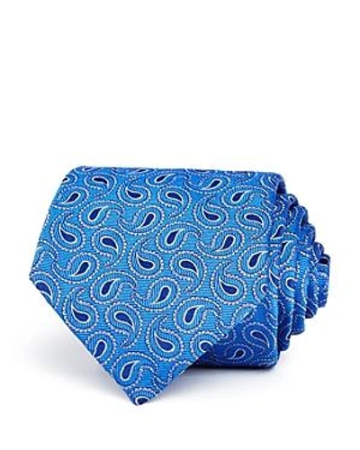 Turnbull & Asser Tossed Paisley Pines Silk Classic Tie In Blue