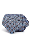Turnbull & Asser Floret-medallion Silk Classic Tie In Blue Pin
