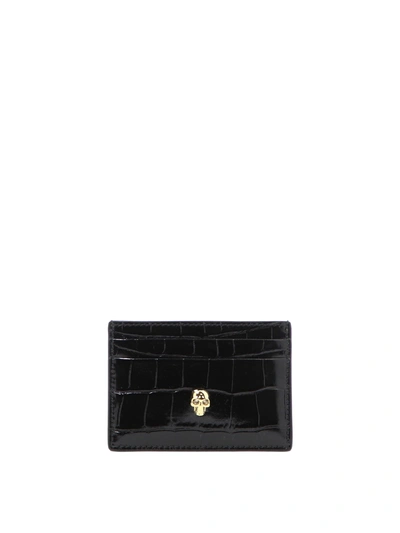 Alexander Mcqueen Alexander Mc Queen Skull Card Holder In Black