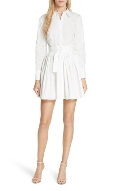 Nicholas Pleated Poplin Shirtdress In White