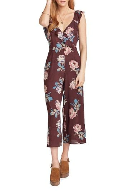 Show Me Your Mumu Chocolate & Roses Crop Jumpsuit In Chocolate And Roses Drape