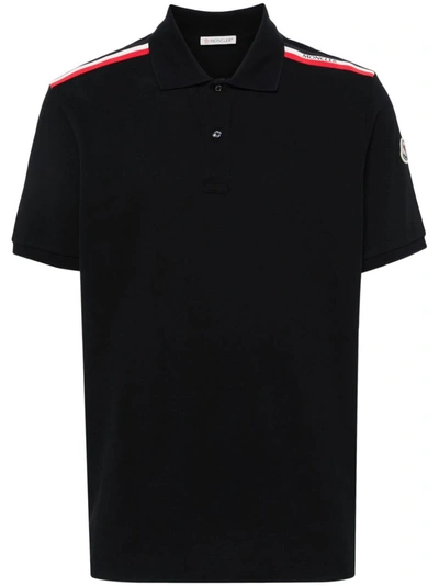 Moncler Rwb-stripe Polo Shirt In Navy