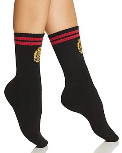 Ralph Lauren Polo  Throw It Back Logo Crew Socks In Black