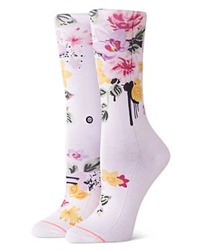Stance Just Dandy Floral Crew Socks In White