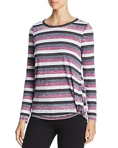 Marc New York Performance Striped Long-sleeve Tee In Opulent Berry Combo