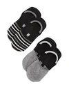 Hue Sneaker Liner Socks, Set Of 2 In Charcoal Heather