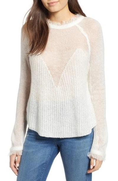 Moon River Fringed Sweater In Ivory