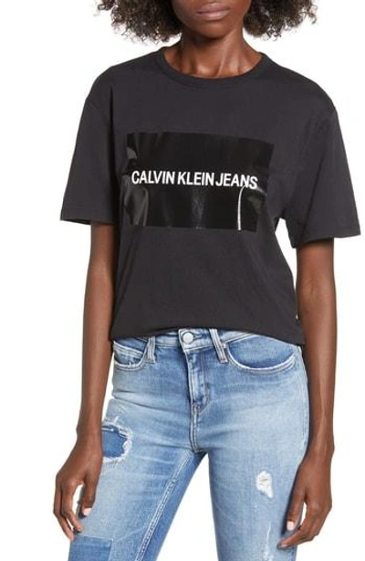 Calvin Klein Jeans Est.1978 Blocked Gel Logo Tee In Black