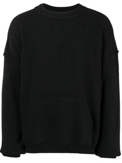 Andrea Ya'aqov Oversized Crew Neck Sweater - Black