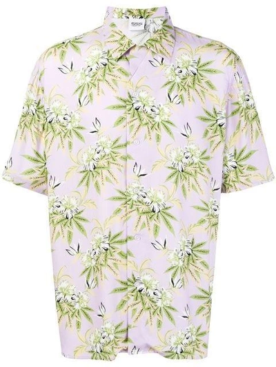 Sss World Corp Floral Print Shirt In Lilla Verde