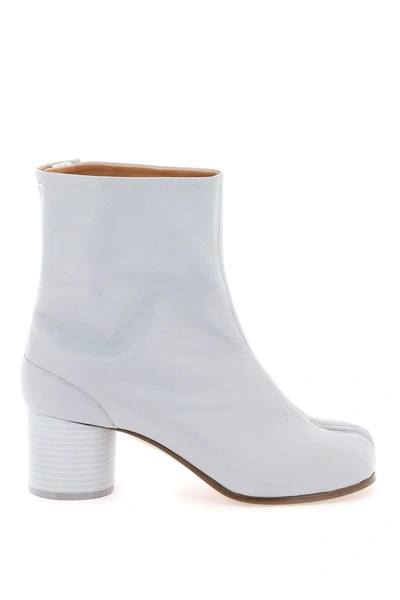 Maison Margiela Leather Tabi Ankle Boots In White