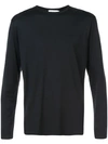 Sunspel Long-sleeved Cotton-jersey T-shirt In Black