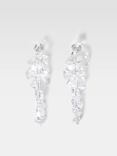 French Connection Ice Cube Drop Earring Clear In White