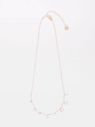 French Connection Crystal Drop Necklace Gold/clear
