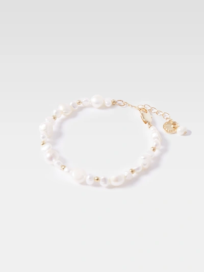 French Connection Mixed Pearl Bracelet White