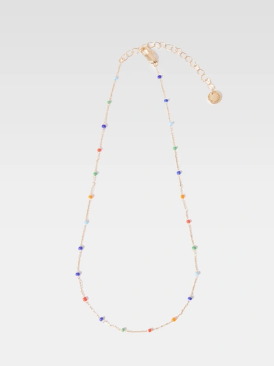 French Connection Rainbow Beads Necklace Multi In Gold