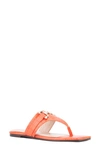 Fashion To Figure Saralyn Croc Embossed Sandal In Neon Orange Croc