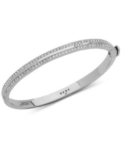 Dkny Silver-tone Pave Bangle Bracelet