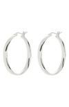 Argento Vivo Sterling Silver Medium Bold Hoop Earrings In Silver