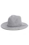 Nine West Rib Knit Panama Hat In Grey